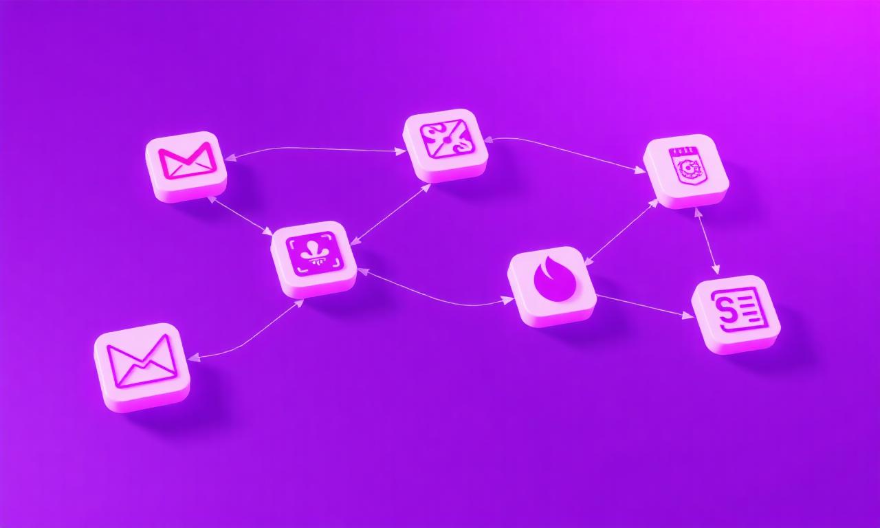 Connected app icons illustrating automated workflows